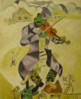 d'après Chagall huile sur toile de lin 0,80m x 0,60m