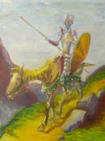 Don Quichotte  huile sur toile de lin 0,80m x 0,60m