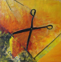 Etude des triangles-Rage Acrylique sur toile de lin  0,76m x 0,60m