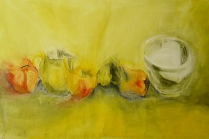 Nature morte Acrylique sur toile de lin 1,m x 0,80m