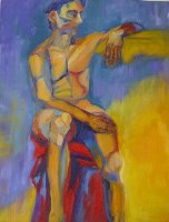 Matias Acrylique sur toile de lin 1,00m x 0,80m