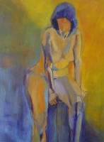 Symphonie Jaune Acrylique sur toile de lin 1,00m x 0,80m