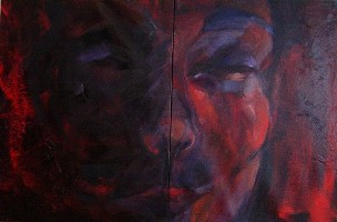Diptyque Marie Acrylique sur toile de lin  1,00m x 1,50m
