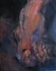 Pied Boris Acrylique sur toile de lin  1,m x 0,80m
