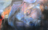 Diptyque Songe Acrylique sur toile de lin  1,60m x 1,00m