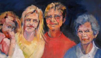 4 générations de femme Acrylique sur toile de lin - Acrylic on canevas 1.2m x 0.8m