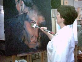Josette Laurent en atelier 2003