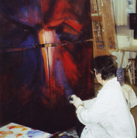 Josette Laurent en atelier 2004